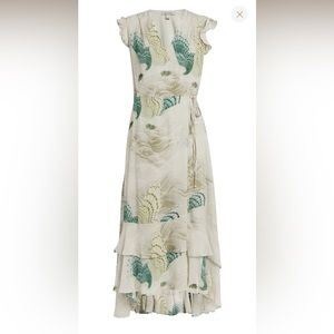 ALLSAINTS Dela Ngaru Wrap Midi  Dress Size 4